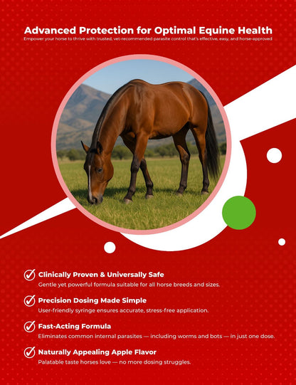 Ivermectin Horse Paste Apple Flavored 1.87%, 6.08g (3-Pack