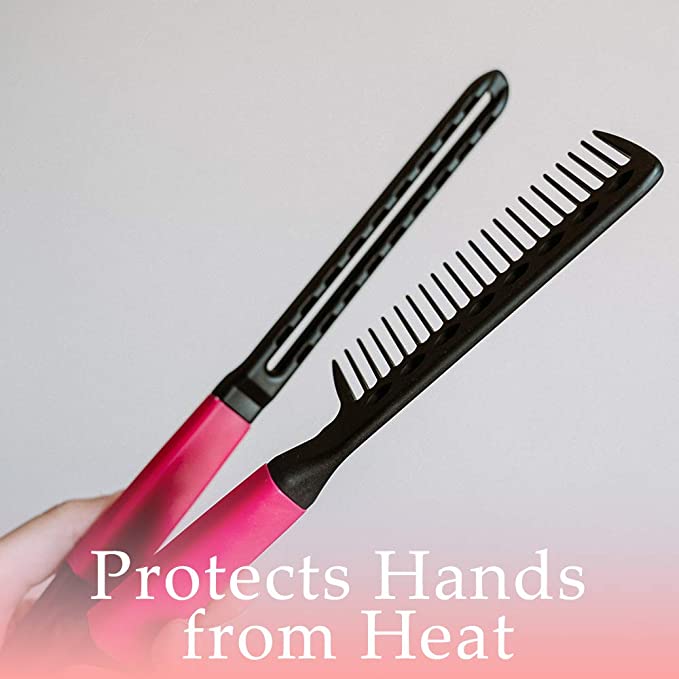 Straightening Comb For Hair - Pink - LaCosmetical