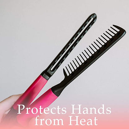 Straightening Comb For Hair - Pink - LaCosmetical