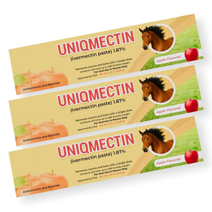 Ivermectin Horse Paste Apples Flavored, 6.08 g 1.87% (3-Pack)