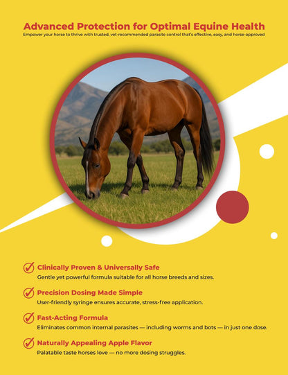 Ivermectin Horse Paste Apples Flavored, 6.08 g 1.87% (3-Pack)