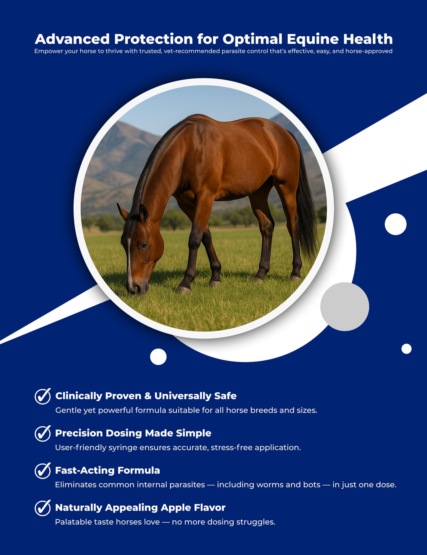 Ivermectin Horse Paste Apples Flavored, 6.08 g 1.87% (3-Pack) - Horse Dewormer Oral Equine Wormer for Horses - Includes 3 Syringes with Adjustable Dosage Control