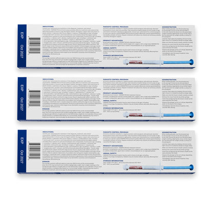 Ivermectin Horse Paste Apples Flavored, 6.08 g 1.87% (3-Pack) - Horse Dewormer Oral Equine Wormer for Horses - Includes 3 Syringes with Adjustable Dosage Control