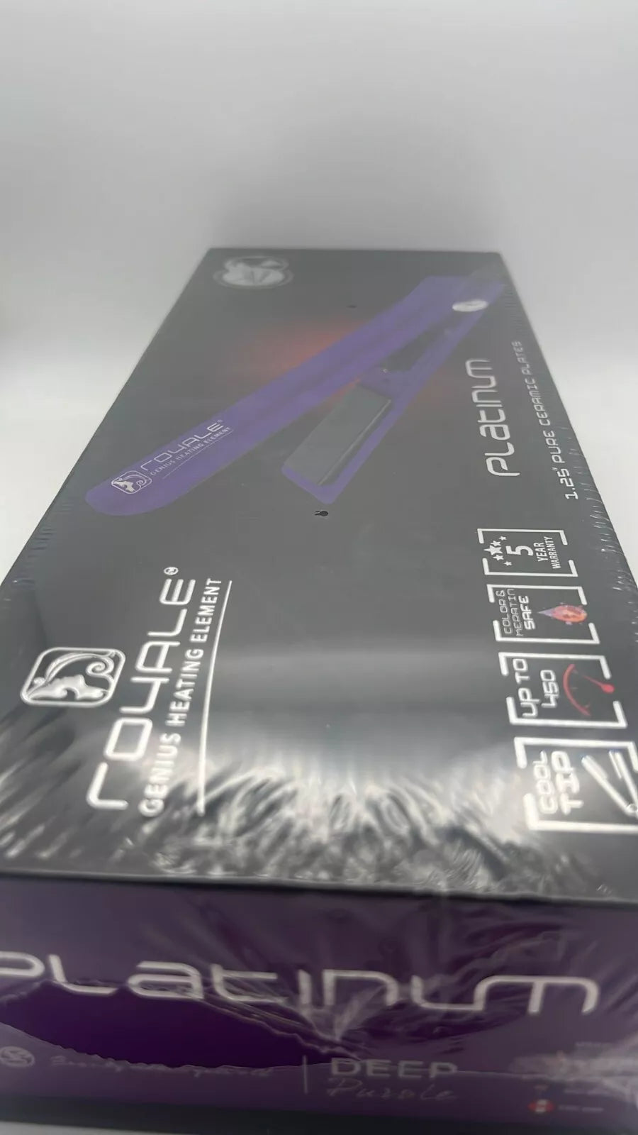 Royale Platinum Genius Heating Element Flat Iron Luxury Ceramic DEEP PURPLE NEW