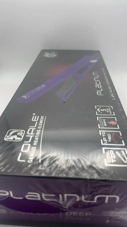 Royale Platinum Genius Heating Element Flat Iron Luxury Ceramic DEEP PURPLE NEW
