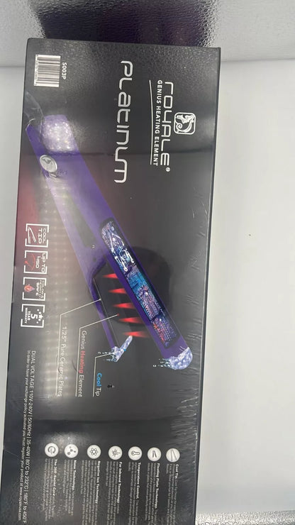 Royale Platinum Genius Heating Element Flat Iron Luxury Ceramic DEEP PURPLE NEW