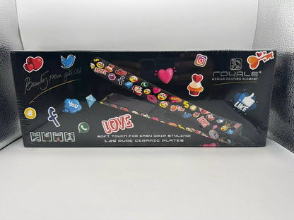 Royale  Genius Heating Element Flat Iron Luxury Ceramic EMOJI NEW