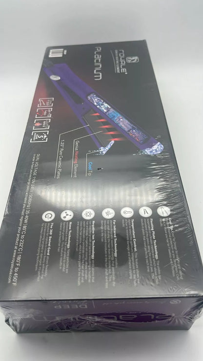 Royale Platinum Genius Heating Element Flat Iron Luxury Ceramic DEEP PURPLE NEW